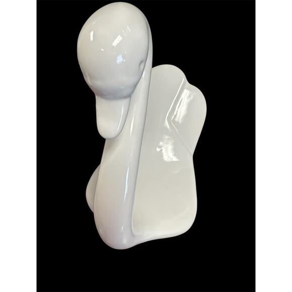 Vintage Ceramic Swan Towel Holder Bathroom Countertop Decor - Picture 2 of 4